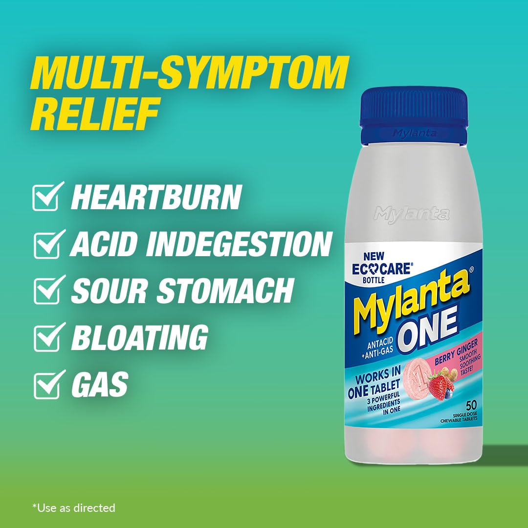 Mylanta One, Berry Ginger Flavor, 50 Count, EcoCare PCR