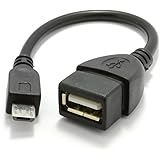 Dynamode 10 cm USB Female to Micro USB On-the-Go Cable - Black