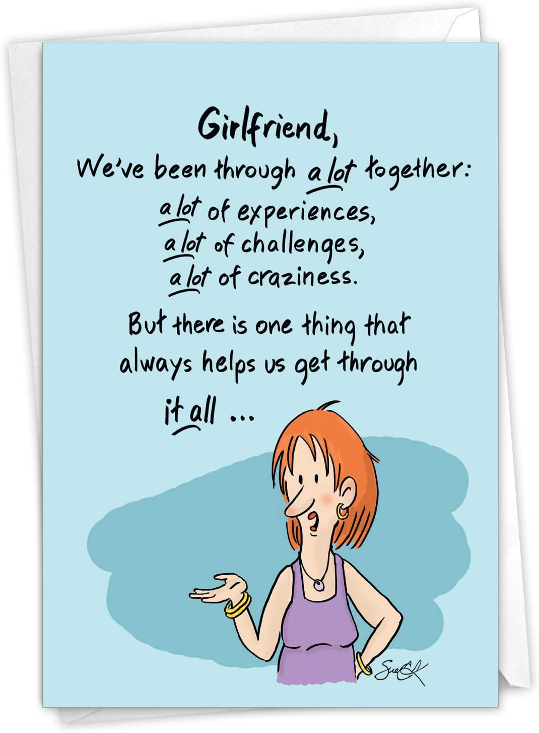 Amazon Com Nobleworks A Lot Together Funny Happy Birthday Card For Women Cartoon Greeting Card Wine And Alcohol Humor Gift C3339bdg Office Products