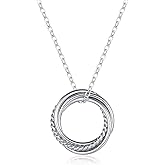 USEEDOVIA 30th 40th 50th 60th 70th Birthday Gifts for Women, 925 Sterling Silver Circle 3 4 5 6 7 Decades Birthday Necklace Birthday Jewelry Gift for Her Mom Friend Daughter Sister Lover Family