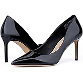 JENN ARDOR Women's Comfortable Stiletto Pumps 3 inch Elegant Gorgeous Closed Pointed Toe Slip On Solid High Heels for Ladies Wedding Dress Shoes