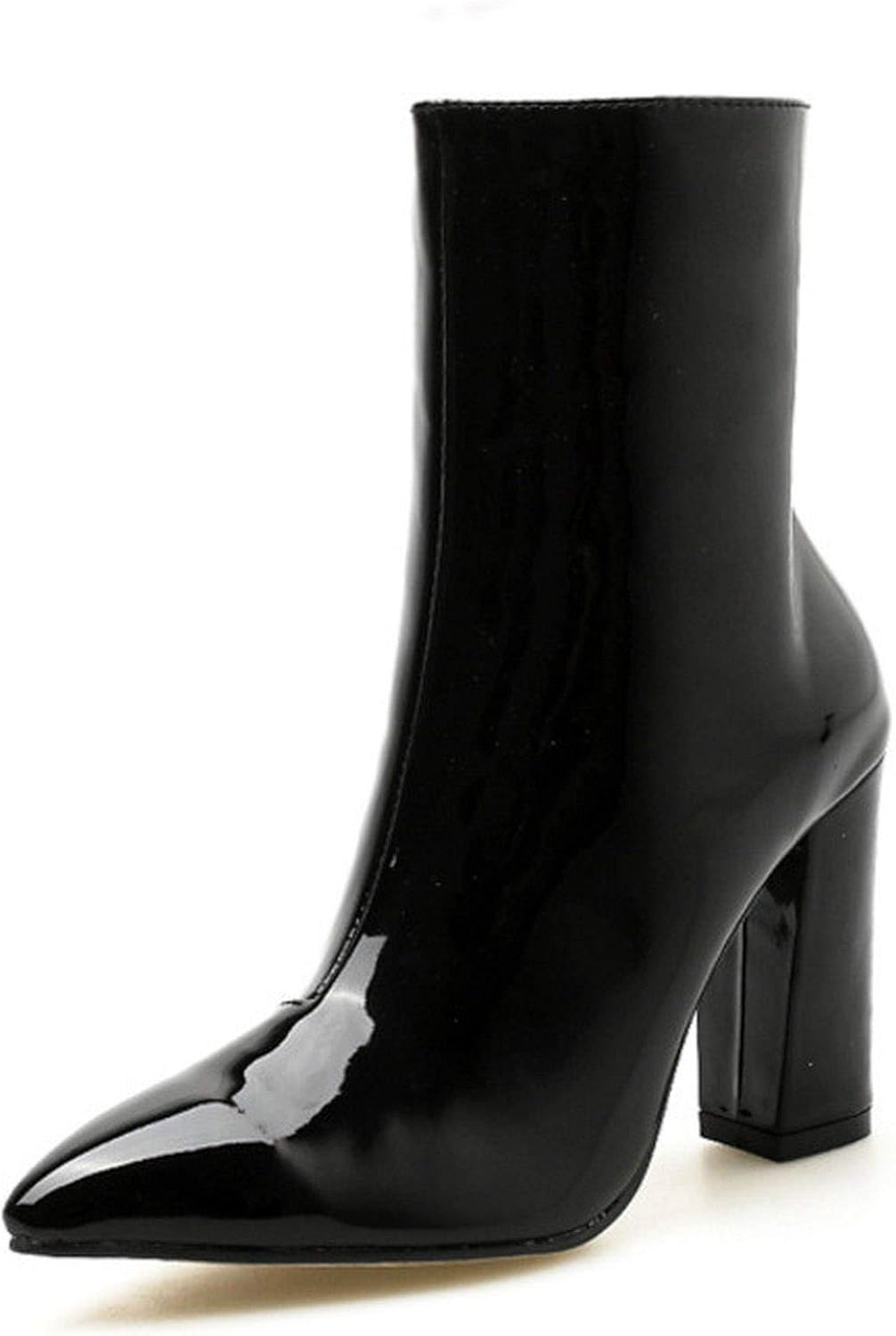 silver patent leather boots