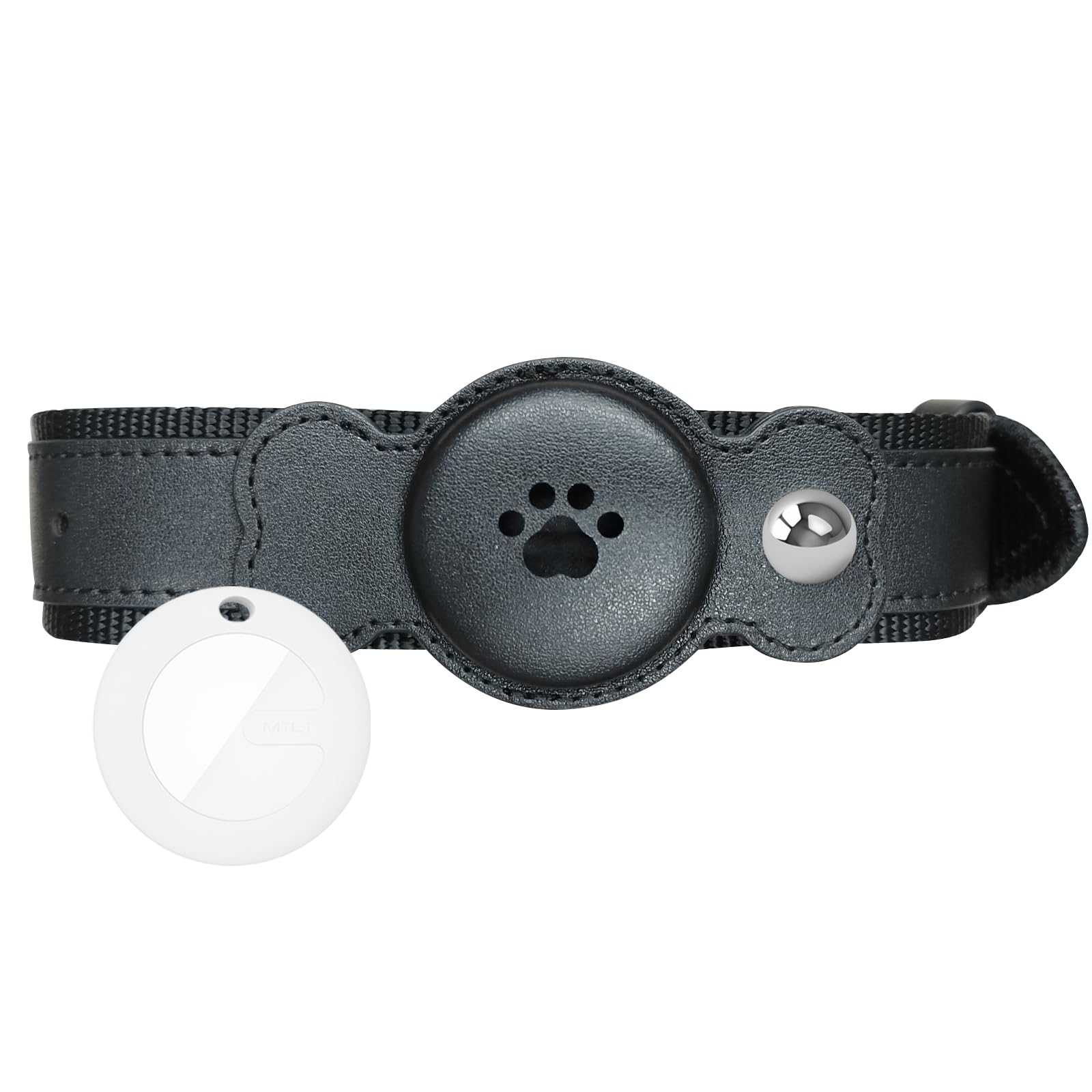 Smart GPS Tracker Collar for Dogs, IP67 Waterproof, No Monthly Fee, Adjustable Size, Anti Lost, Locator for S/M/L Dogs - Black