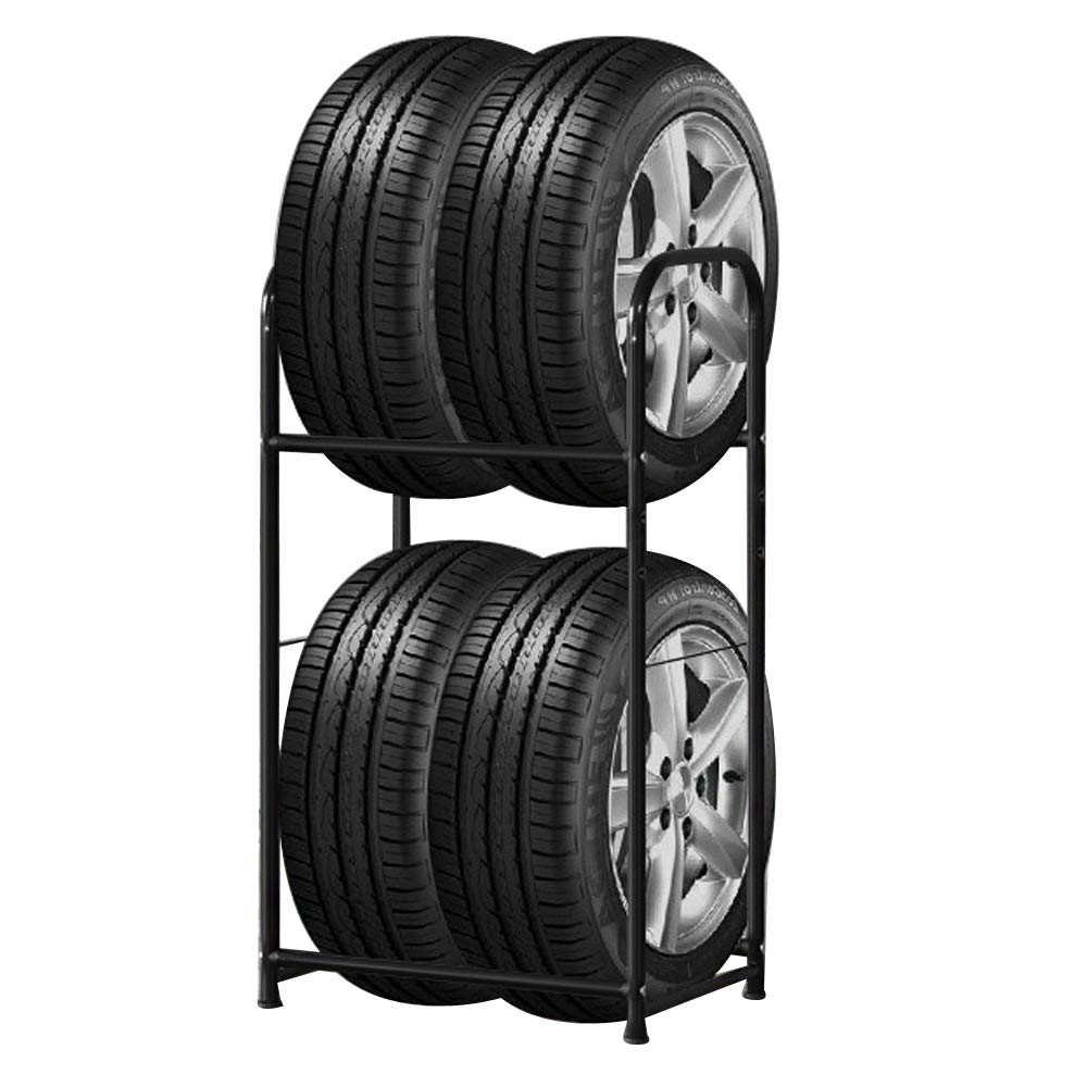 Froadp 56 41 101cm Stahlkonstruktion Reifenstander In Zwei Schichten Fur 4 Reifen Werkstattregal Garagenregal Lagerregale Felgenbaum Schwerlastregal Belastbar 160kg Schwarz Pulverbeschichtet Zubehor Reifen Felgen