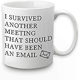 Toshiy Email Mug - Survived Another Meeting That Should Have Been an Email - Funny Office Mug - White Elephant Gift for Boss or Coworkers - 11 Oz