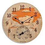 Springfield 12" Sun & Bird Poly Resin Clock with Thermometer