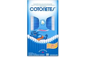 Cotonetes de Algodão com Hastes Flexíveis, Retangular, 300 Unidades