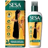 SESA Ayurvedic Hair Oil With Bhringraj &amp; 17 Rare Herbs With Coconut Oil and 4 Nourishing Oil For Hair Growth Help Control Hair Fall &amp; Easy Hair Applicator For Women and Men, 6.76 Fl Oz or 200 ml