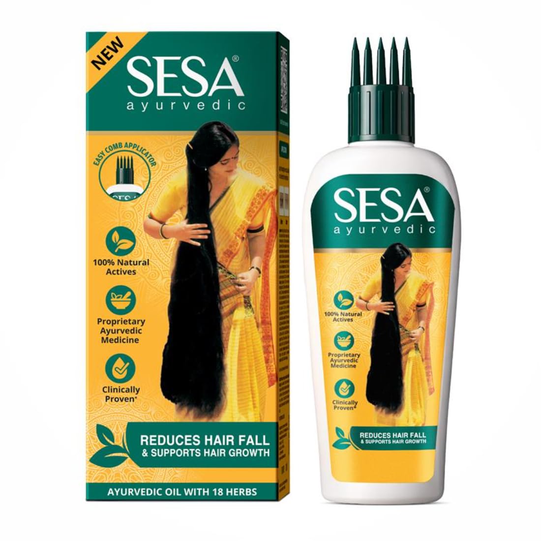 Sesa Ayurvedic Hair Oil 5000 Year Old Kshir Pak Vidhi, Bhringraj & 17 Rare Herbs with 5 Nourishing Oils All Hair Types NO Mineral Oil 200 ml (Pack of 1)