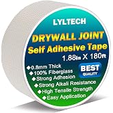 LYLTECH Fiberglass Drywall Joint Tape,1.88in x 180ft Self-Adhesive Mesh | 13 Mesh 100% Fiberglass,Heavy-Duty Wall Crack &amp; Seam Repair Patch for Drywall Plaster Ceiling