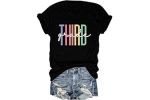 ENVIARBRILLO Third Grade T-Shirt for Women 3rd Grade Teacher Shirt Teacher Appreciation Short Sleeve Shirt Teacher Gift Tee