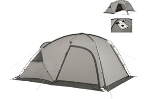 Naturehike Massif 4 Season Beige Windproof Waterproof Polyester Tent, 4 Person, Stove Jack, Camping & Hiking