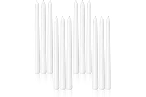 Viyffo Taper Candles 10 Inch – 12 Pack White, Dripless, Unscented, Smokeless – 8 Hour Burn – Tall Candlesticks for Wedding, Dinner, Holiday, Party, Home Decor