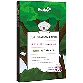 Koala Sublimation Paper 150 sheets 8.5x14 inches for Heat Transfer DIY Gift Compatible with Inkjet Sublimation Printer 105gsm