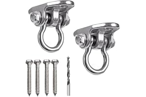 9M Dakzhou 2 Stainless Steel Heavy Duty Swing Hanger Playground Porch sandbag Yoga Chair Hammock Cradle Wooden Indoor and Outdoor Swing 180°2000lb Capacity