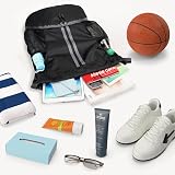 GAOHUI Waterproof Drawstring Bag with Shoe Compartment Black Gym Travel Sports view 7