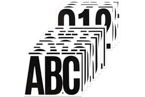 BINLINHONGO 7 Inch Large Letter Stickers, 14 Sheets Self-Adhesive Vinyl Alphabet Sticker Decals for Mailbox, Bulletins Boards, Home and Outdoors, Black