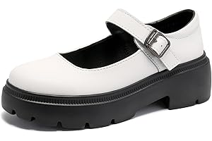 Touchmosees Women's Mary Janes Shoes Platform Dress Chunky Pumps Oxfords Low Heel Round Toe Ankle Strap Pumps Wedges Shoes