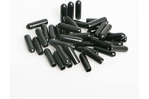 Ohamtes 50PCS ID3.5mm(9/64") Black PVC Rubber End Caps, Vinyl Flexible End Caps, Round Pipe End Caps, Bolt Thread Protector Safety Caps