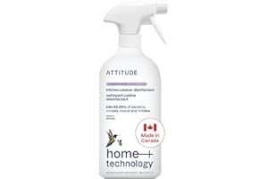 ATTITUDE Kitchen Disinfectant Cleaner, Kills 99.99% of Germs & Viruses, Plant-Based & Vegan, Made in Canada, Lavender & Thyme