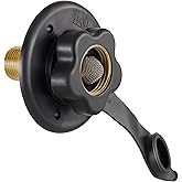 Check Valve RecPro RV City Water Fill Inlet | Black | Optional Hose Elbow | Flange Brass With | Camper | Trailer | Marine (No Hose Elbow) | Made In America Rv Fresh Water Hose