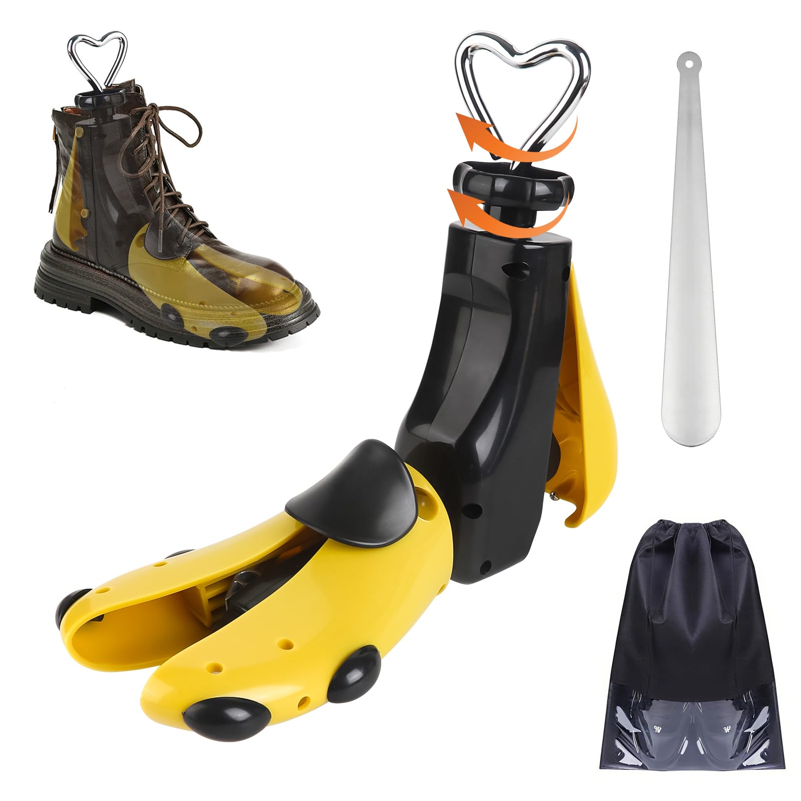 View 1 of 1 Pack Shoe Stretcher Boot Stretcher for Cowboy Boots Women Men, Adjustable Boot Stretcher Wide Feet, Size Women’s (9-14) & Men’s (7.5-13)