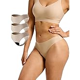 La LiVita Seamless Thong Period Underwear for Women Teens Light Flow Moisture Wicking Side Leak Prevention Panties 3 Pack