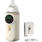 BOKASM Portable Bottle Warmer, 6 Temperature Settings,8000 mAh Battery | Multi-Function Breastmilk Bottle Warmer Milk Formula Heater,Fits Most Bottles Ideal for Travel &amp; Home Baby Feeding On The Go