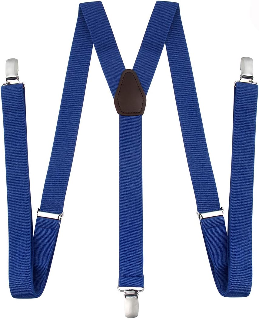 Suspenders for Men - Adjustable Elastic Y Back Style Suspender - Strong Clips (Unisex)