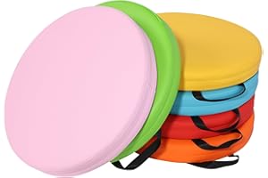 M MUTE TOUCH 6 Pcs Flexible Floor Cushion for Classroom, Waterproof Cushions Easy to Clean and Carry,16''x16''x2'' Soft Cushion for Learning Sitting Daycare School Chair Yoga and Meditation ( PU Leather )