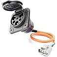 YUXIVCNE ST-031016-PZ Electric Golf Cart Charger Receptacles Head Replacement for Evolution for Powersports for Advanced EV for Aetric and More Cart Charger Port for 3 Pin Charge Cable 30A 110V-220V
