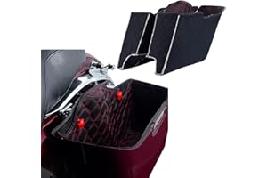 Advanblack Drop-in Saddlebag Insert Carpet Liner Fits for 2014-2023 H-D Touring Road King Electra Road Street Glide Ultra Classic Hard Saddlebags (Red, Avanblack 4.5" Stretched Saddlebags)
