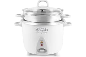 Aroma Housewares 14-Cup (Cooked) / 3Qt. Select Stainless Pot-Style Rice Cooker, & Food Steamer, One-Touch Operation, Automati