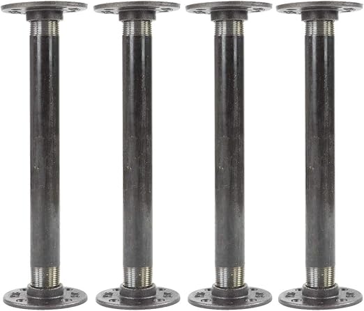Rustic 12 Inch Industrial Pipe Decor Table Legs Set Of 4 Rough