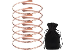 Otuuz 6 Pcs Copper Bracelets for Men Women Copper Cuff Bracelets Adjustable Size Health Jewelry Gift Handmade Uncoated Health Jewelry Gifts(Wire Overlap Style)