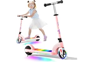 ANHAO Electric Scooter for Kids Ages 6-12 (Mainly 6-10), Kids Electric Scooter with Adjustable Height, Kick Scooter for Kids up to 110 Lbs, up to 6Mph