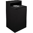 Flash Furniture Dell Trash Can Enclosure with Tray Shelf and 8" Drop Hole, Commercial Grade Trash Receptacle for 32 Gallon Round Cans, Swing Door Access, Black