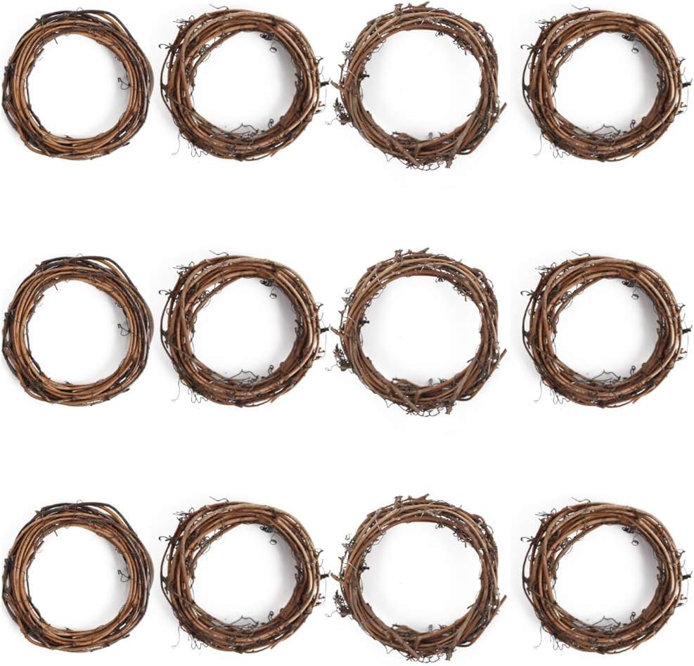 Photo 1 of DomeStar Natural Grapevine Wreaths, 4 Inch Small Wreath for Wall Decor, Crafts, Rattan Twig DIY Door Hanger for Home Wedding Fall Decorations