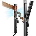 TYMO Airflow 2.0 Curling Iron Flat Iron - Hair Straightener and Curler 2 in 1, 1.25 Inch Curling Wand for Long Short Hair, Du