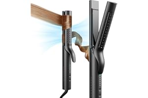 TYMO Airflow 2.0 Curling Iron Flat Iron – Hair Straightener and Curler 2 in 1, 1.25 Inch Curling Wand for Long Short Hair, Dual Voltage for Travel, 54 Million Ionic, Anti-Tangle, 5 Temps, Black