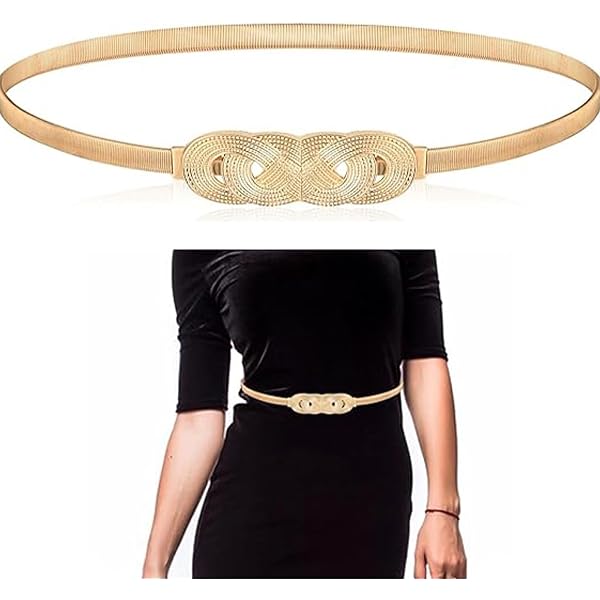slim fit dress slacks Belt gold main image 1