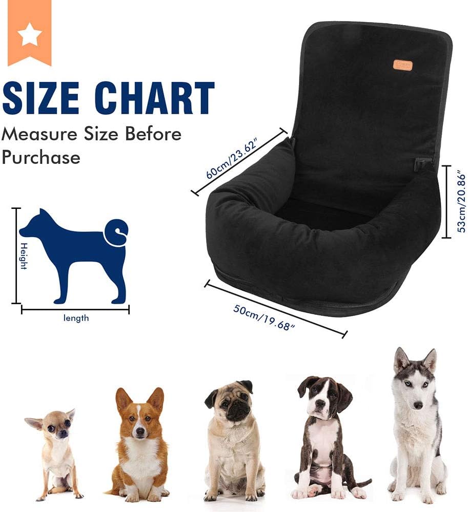 BOCHAO Dog car seat is Specially Designed for The Safety of Dogs Sitting in The car. The pet Booster seat Made of Short Plush Soft Material is and Safe, Detachable and Easy to Clean. : Pet Supplies