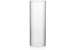 WGVI Hurricane Candle Holder Sleeve, Wide 3.5", Height 10", Clear Glass Cylinder Candleholder, Chimney Tube, Open Ended Candle Shade, 1 Piece