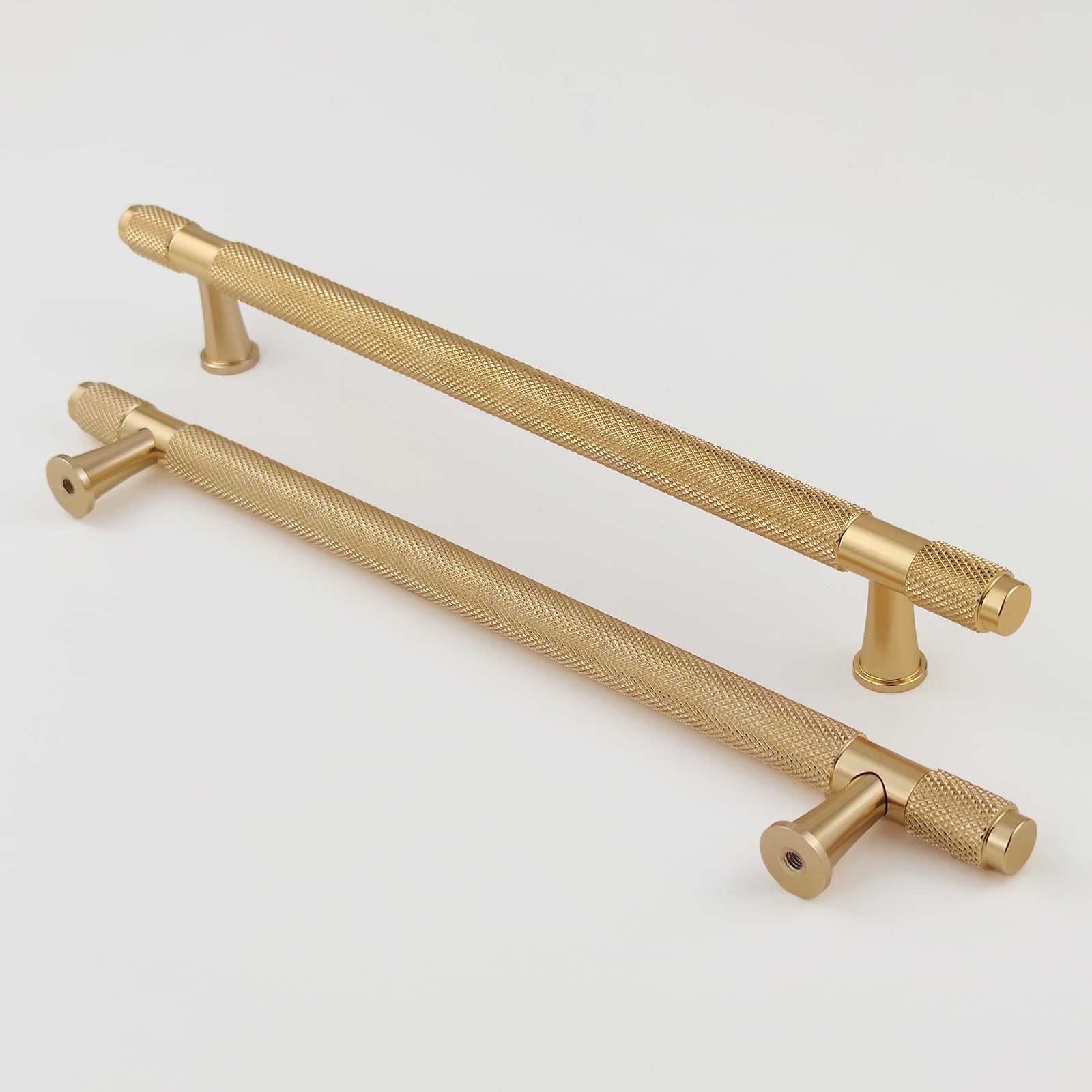 Pexintek 2 Pack Gold Modern Cabinet Handles 192mm Hole Centers Kitchen Bathroom Bedrooms Study Furniture Door Vintage Pulls with Screws for Cupboards Drawer Wardrobe Dresser (Golden)