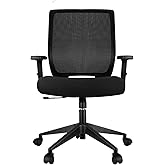 Schwake Ergonomic Office Chair Home Mesh Desk Chair with Adjustable Arms - Mid Back Computer Chairs for Adults - Swivel Task Chair Comfortable for Home Office (Black)