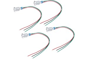 Qiilu Dual Color LED Indicator Light 4 Sets PreWired Round LEDs Metal Waterproof 2Color Indicator Common Cathod 10mm 1224V Mi