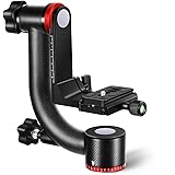 Neewer GM100 Professional Heavy Duty Carbon Fiber Gimbal Tripod Head with 1/4” Quick Release Plate, Bearing Structure Support