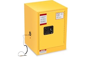 FEIMIT Flammable Cabinets Yellow Safety Cabinet:4 Gallon Capacity; Exterior Dimensions 17x17x22inch;1 Adjustable Shelves