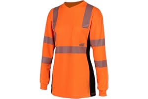 Safety Shirts for Women High Visibility T Shirts Reflective Class 2 ANSI Hi Vis Construction Work Short Sleeve