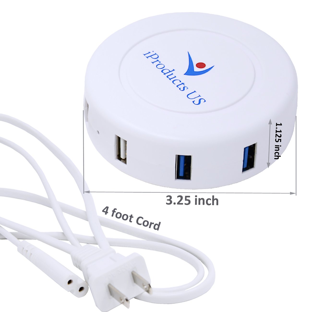 Charging Station iProductsUS Smart Charger Universal USB Charging Dock Multi 6-Port charger for iPhone iPad Samsung Galaxy LG and All of the Smart Cell Phones and Electronic Devices (White)